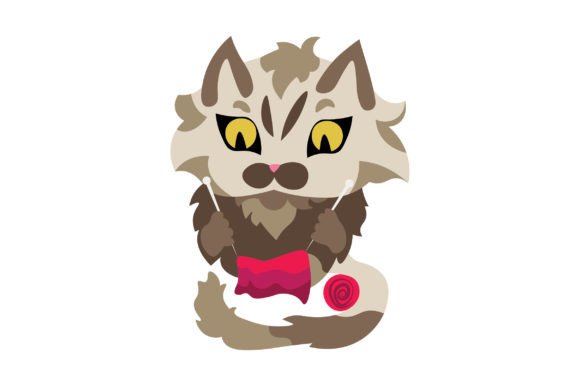 Kawaii Cat Knitting Sticker Embroidery Review