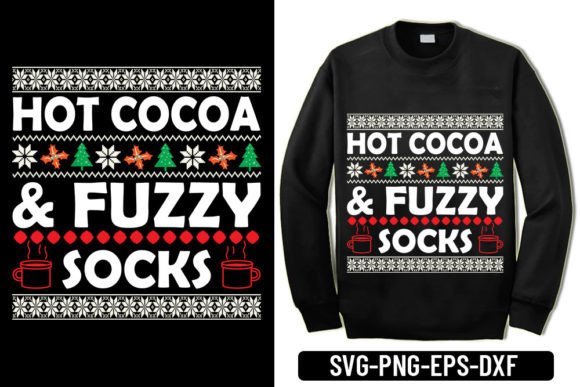 Ugly Sweater -Hot Cocoa Fuzzy Socks Embroidery Review